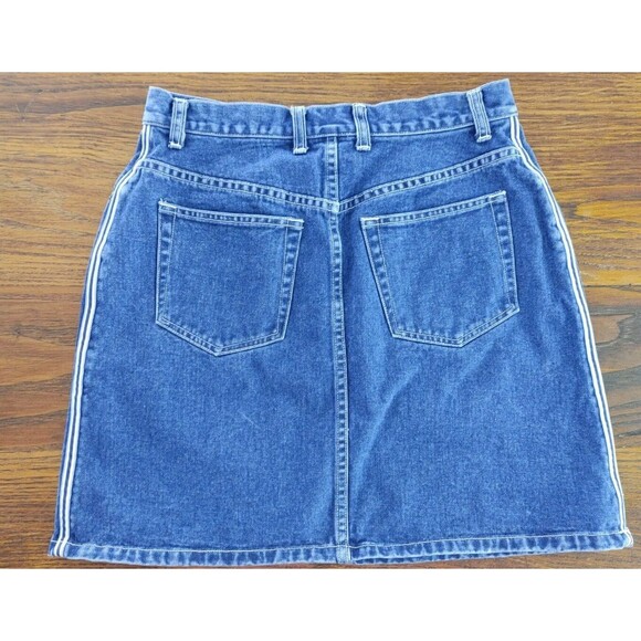 mini skirt Side Stripes 5 Pocket NY Jean Co ladies size 10 button up denim - Picture 4 of 7